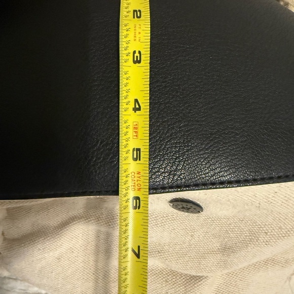 BCBGeneration Canvas Black Tan Large Tote Handbag Purse (no long strap) - Picture 9 of 9